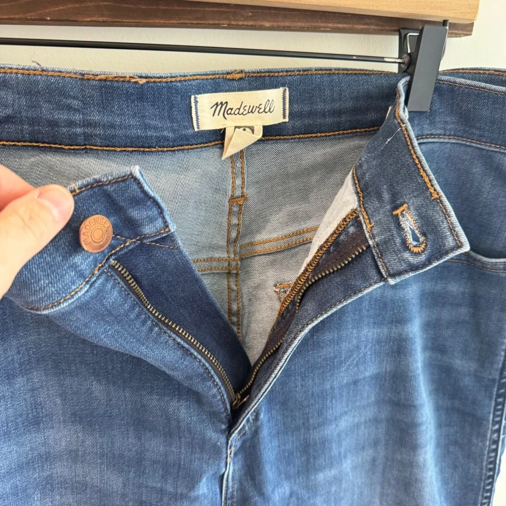 Madewell Petite Stovepipe Jeans Womens 32P Blue High Rise Straight Leg‎ Denim